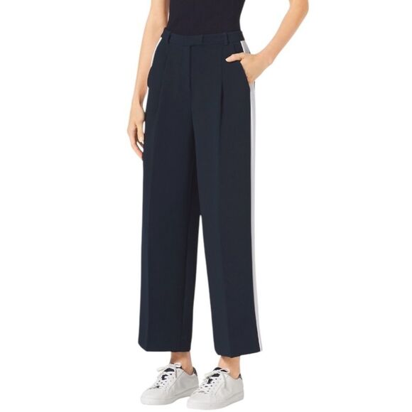 Michael Kors Cady Blue Tuxedo Stripe Ankle Pants Classy Sz 6 NWT - Picture 4 of 12